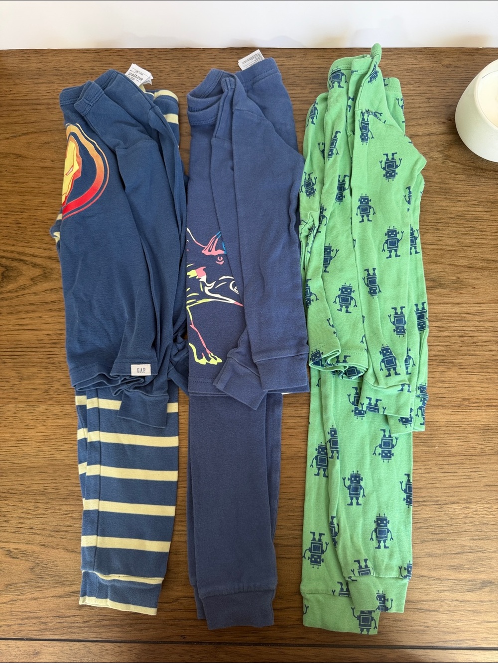 Gap Boys Kids Pajama Set - Navy & Green Robot Print